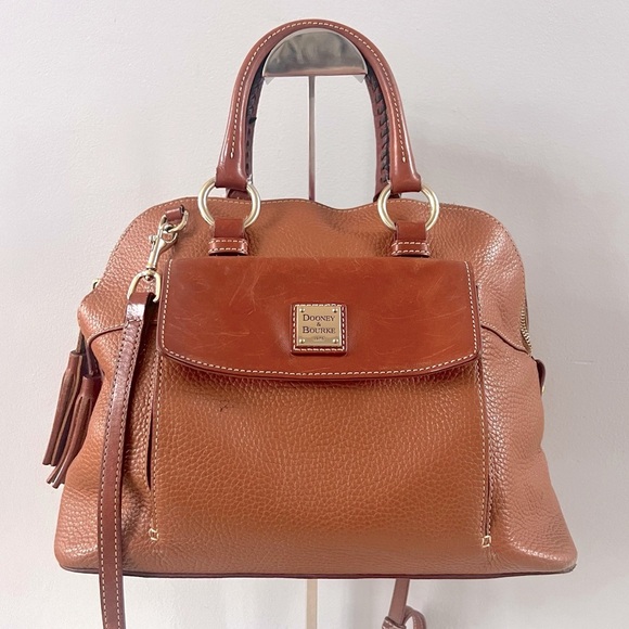 Dooney & Bourke Large Aubrey Satchel Pebbled Leather Crossbody Shoulder Bag